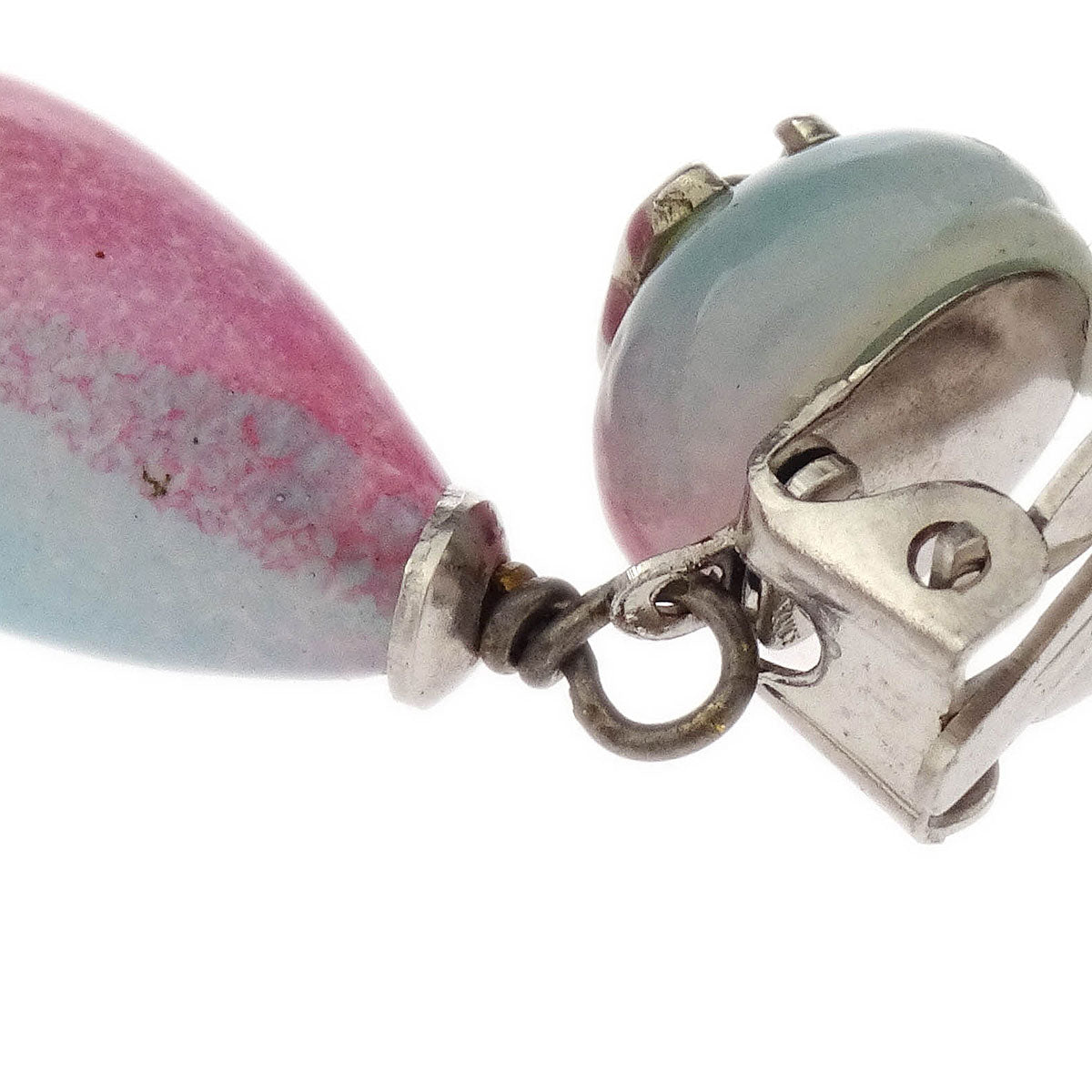 Chanel Dangle Earrings Clip-On Light Blue 99P