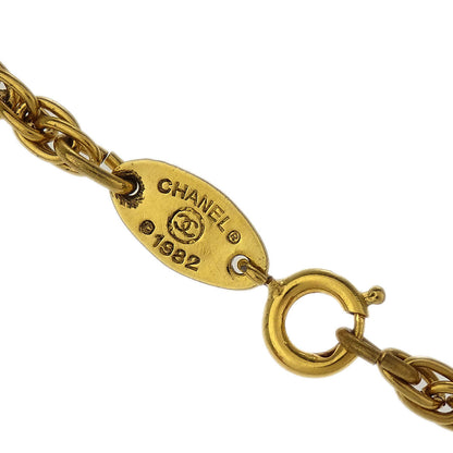 Chanel Heart Chain Pendant Necklace Gold 1982