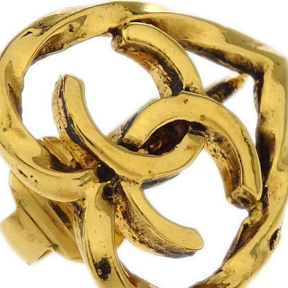 Chanel Gold Heart Earrings Clip-On 2141