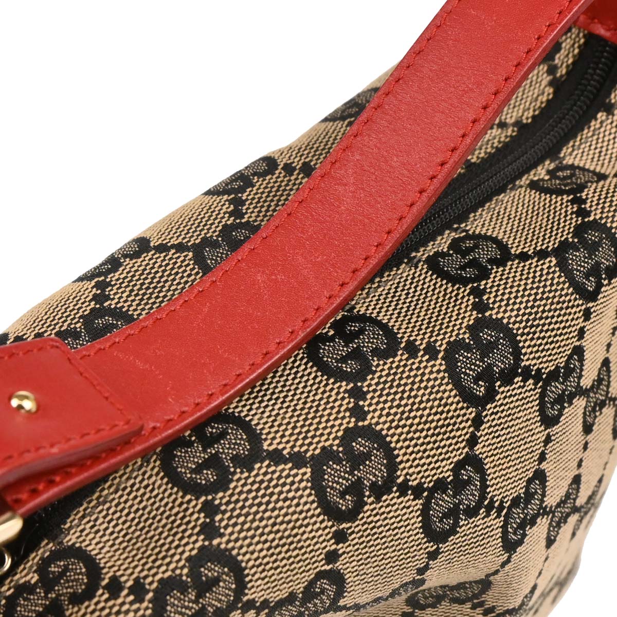 Gucci Red Beige GG Hobo Handbag