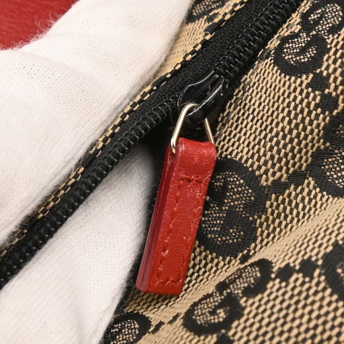 Gucci Red Beige GG Hobo Handbag