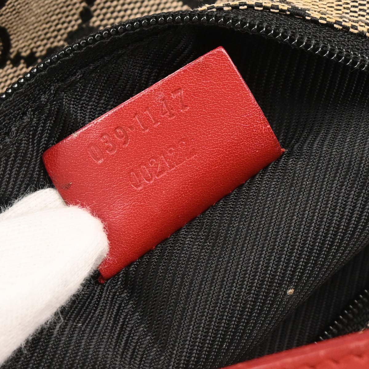 Gucci Red Beige GG Hobo Handbag