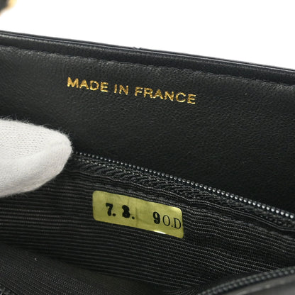 Chanel 1996-1997 Black Lambskin Small Diana Shoulder Bag