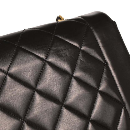 Chanel 1991-1994 Black Lambskin Small Diana Shoulder Bag