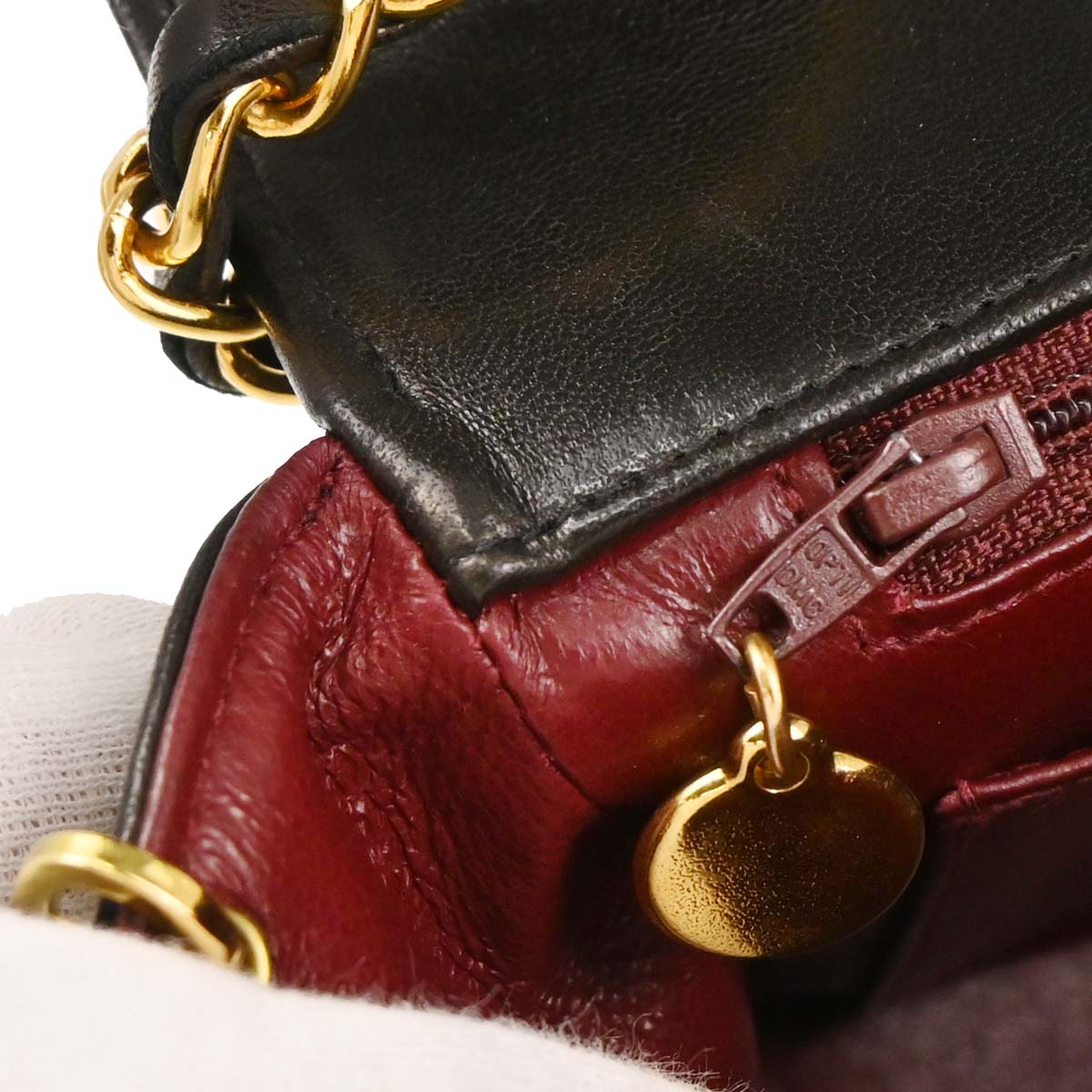 Chanel 1991-1994 Black Lambskin Small Diana Shoulder Bag