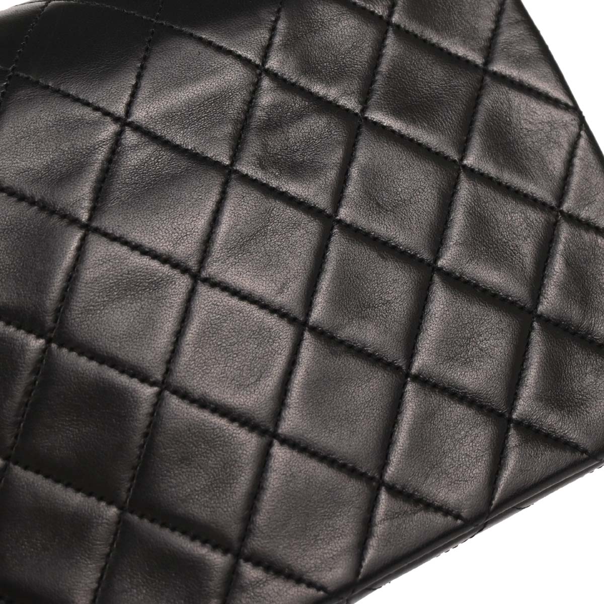 Chanel 1989-1991 Black Lambskin Classic Square Flap Shoulder Bag