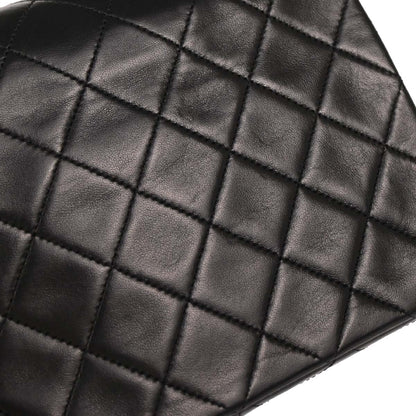 Chanel 1989-1991 Black Lambskin Classic Square Flap Shoulder Bag