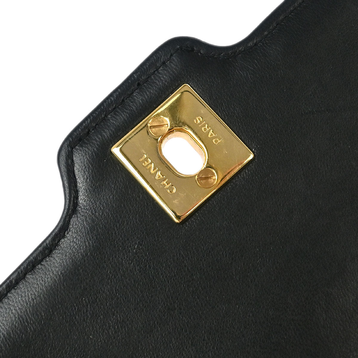 Chanel 1989-1991 Black Lambskin Single Flap Shoulder Bag