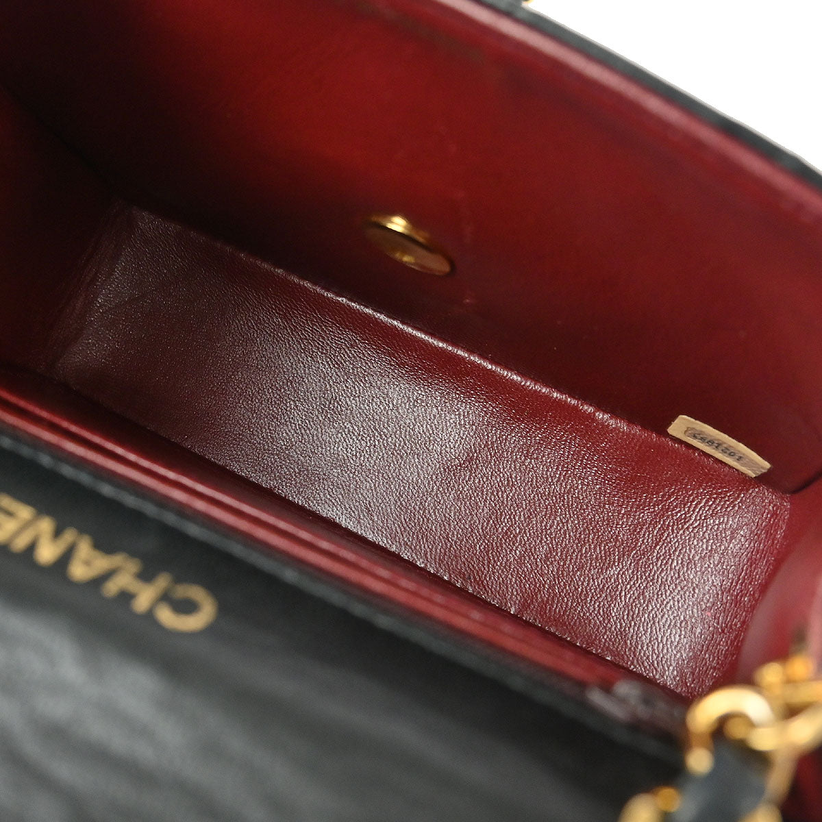Chanel 1989-1991 Black Lambskin Mini Classic Square Flap Shoulder Bag