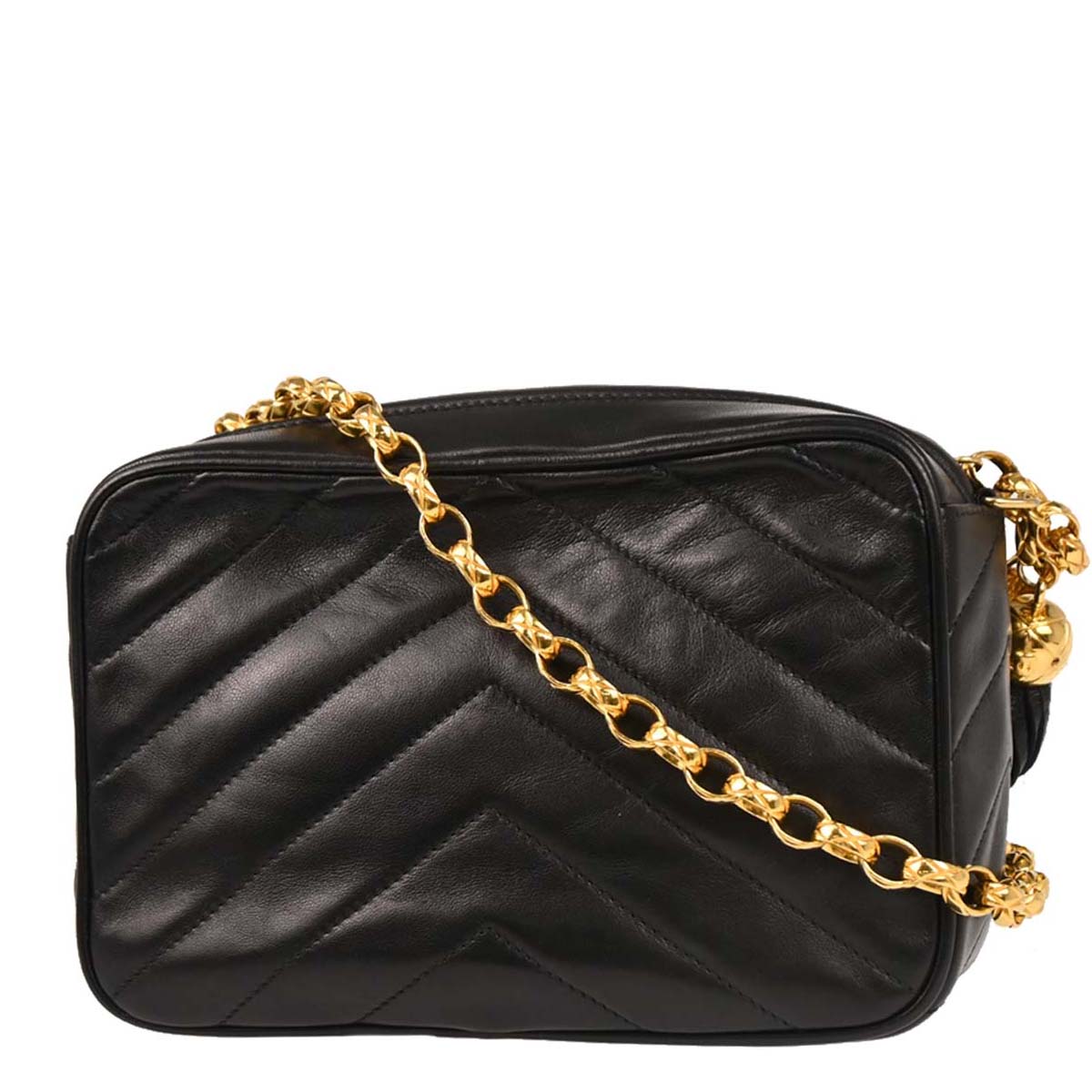 Chanel 1991-1994 Black Lambskin Camera Bag Mini