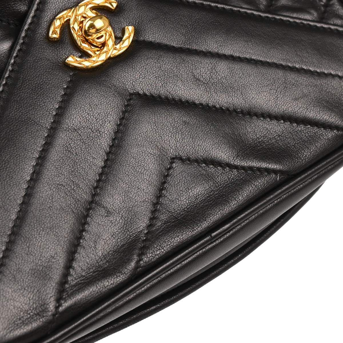 Chanel 1991-1994 Black Lambskin Camera Bag Mini
