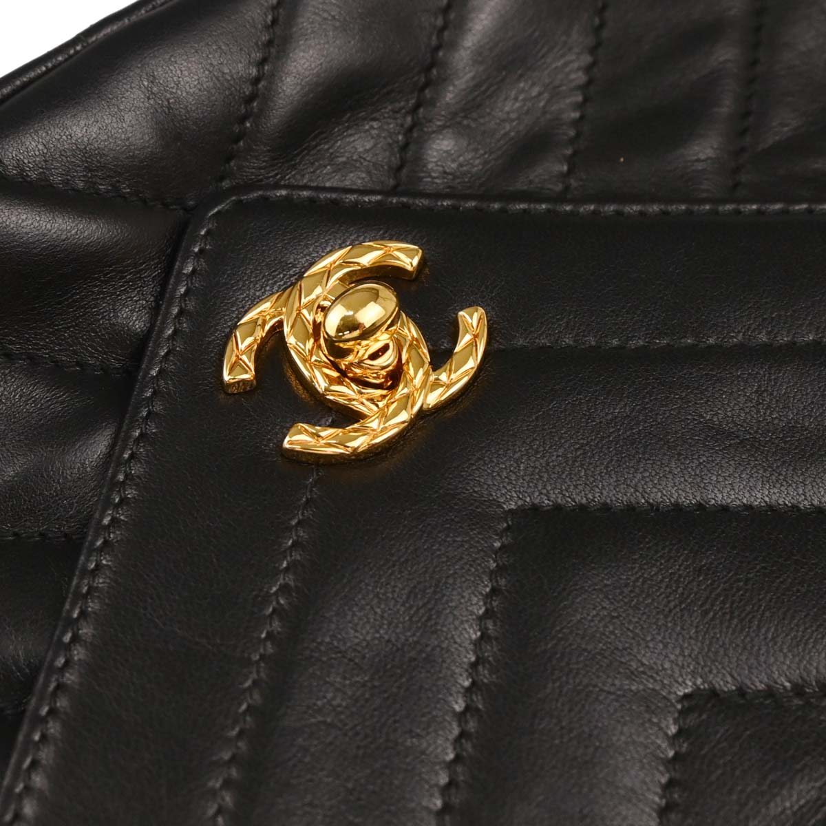 Chanel 1991-1994 Black Lambskin Camera Bag Mini