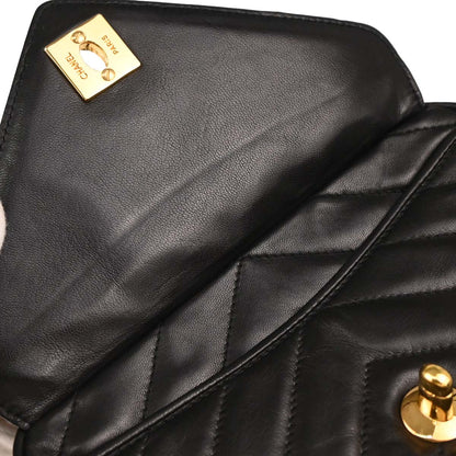 Chanel 1991-1994 Black Lambskin Camera Bag Mini