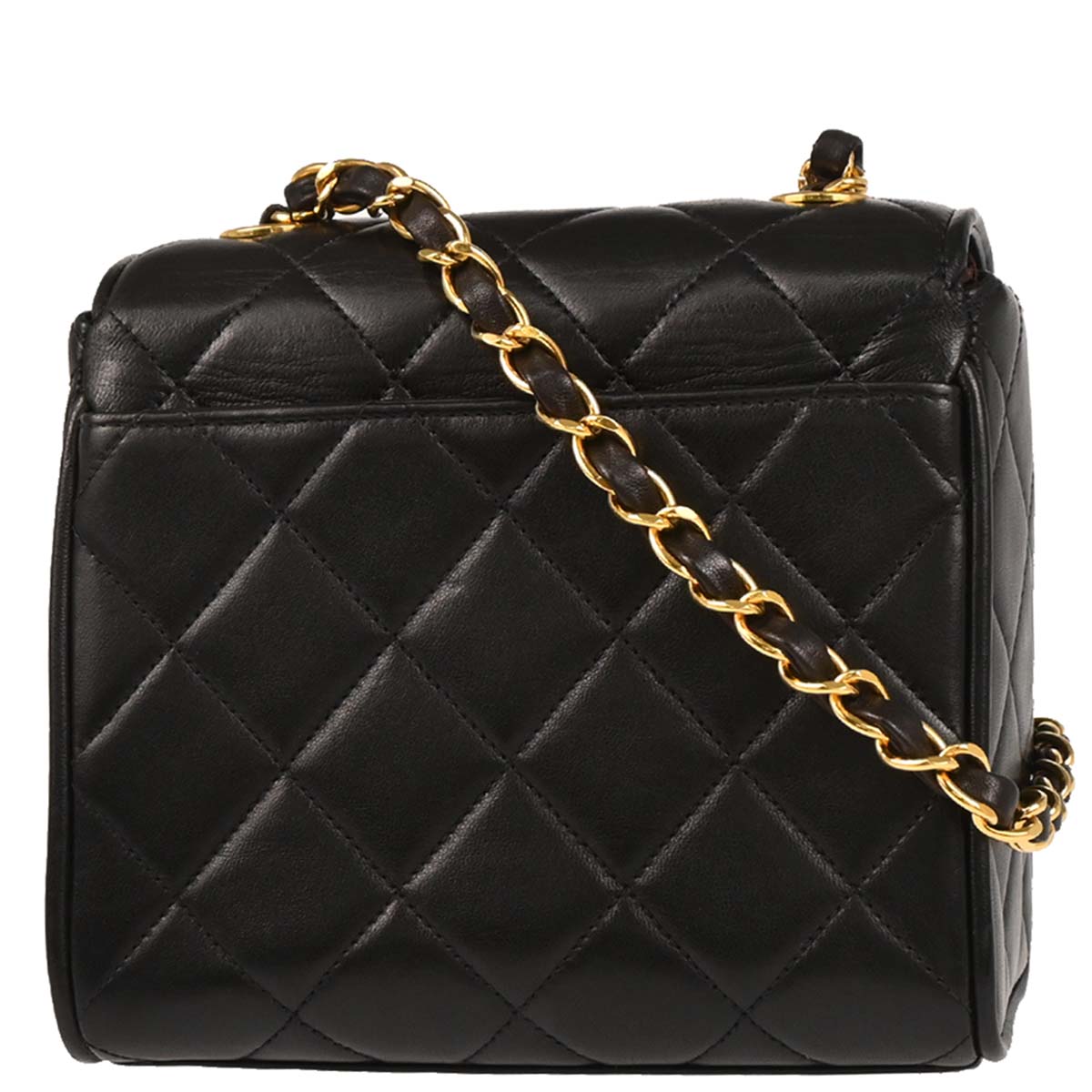 Chanel 1991-1994 Black Lambskin Shoulder Bag