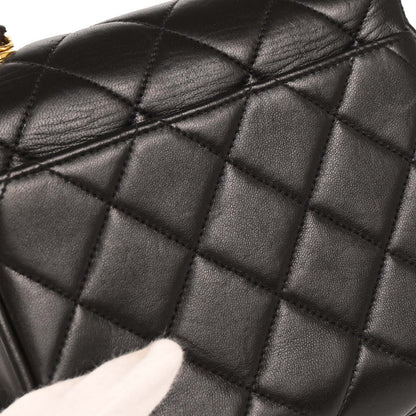 Chanel 1991-1994 Black Lambskin Shoulder Bag