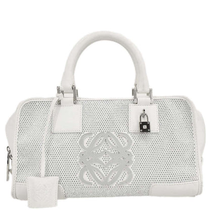 Loewe 2008 White Leather Sequins Amazona 28 Handbag