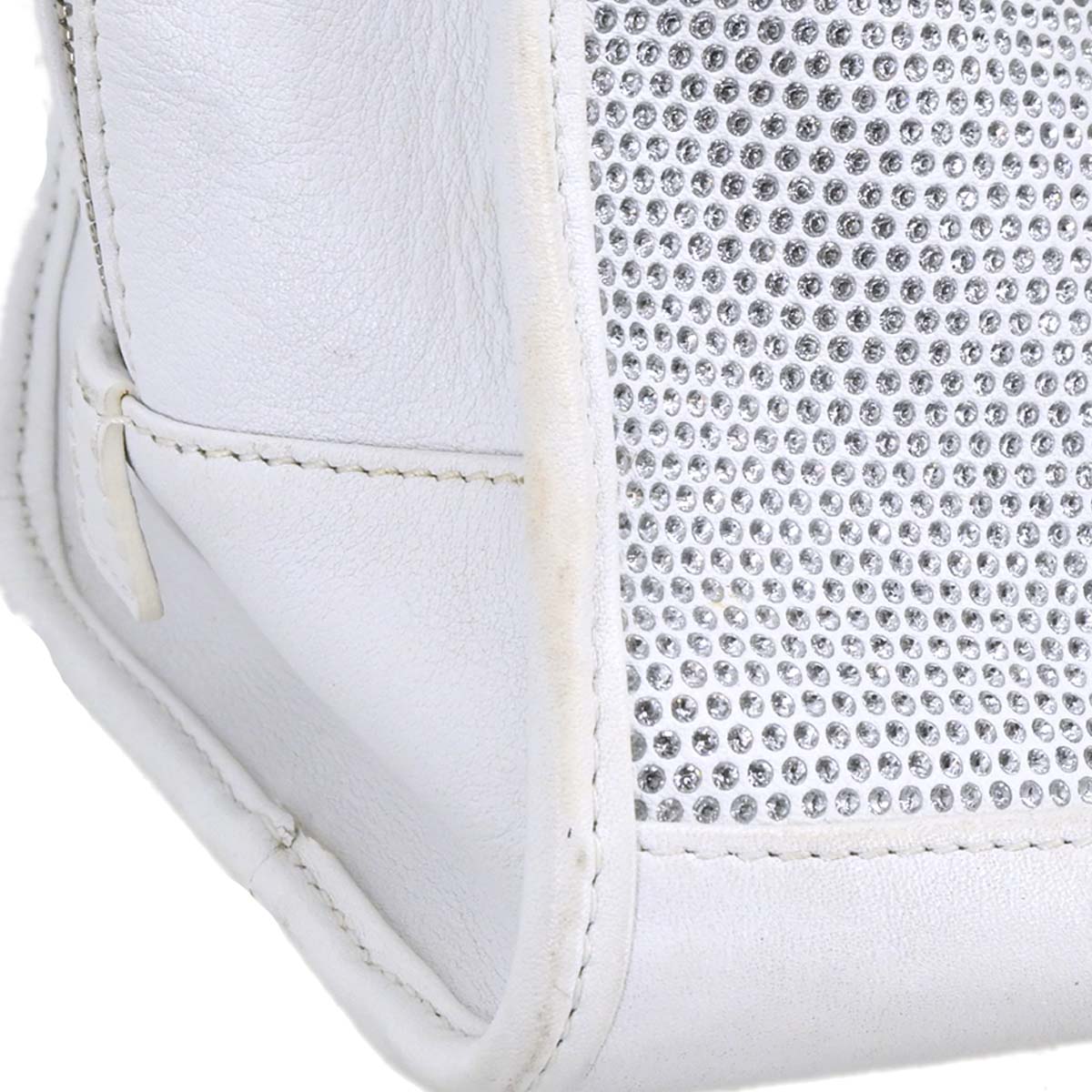 Loewe 2008 White Leather Sequins Amazona 28 Handbag