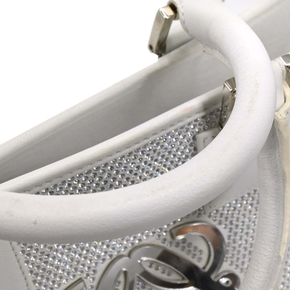 Loewe 2008 White Leather Sequins Amazona 28 Handbag