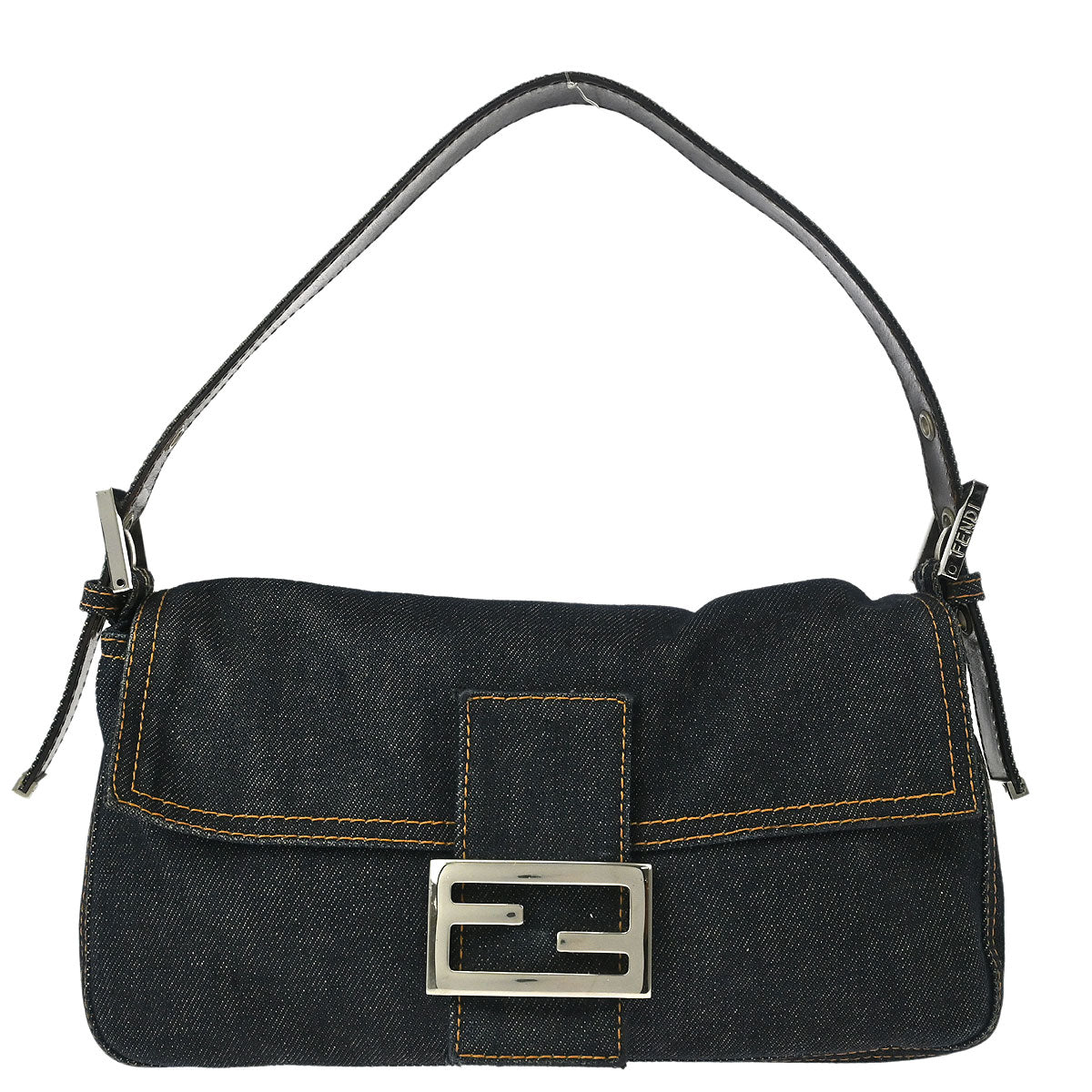 Fendi Blue Denim Baguette Handbag