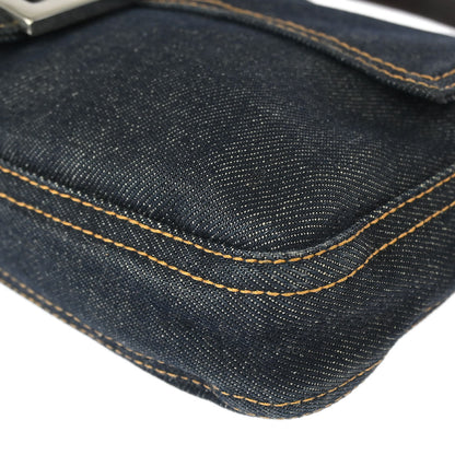 Fendi Blue Denim Baguette Handbag