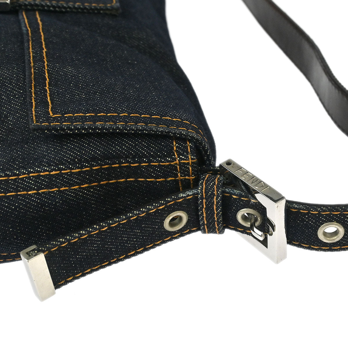 Fendi Blue Denim Baguette Handbag
