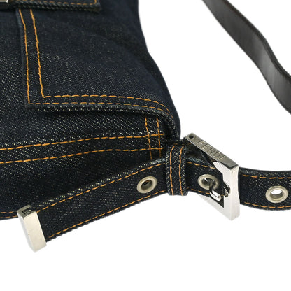 Fendi Blue Denim Baguette Handbag