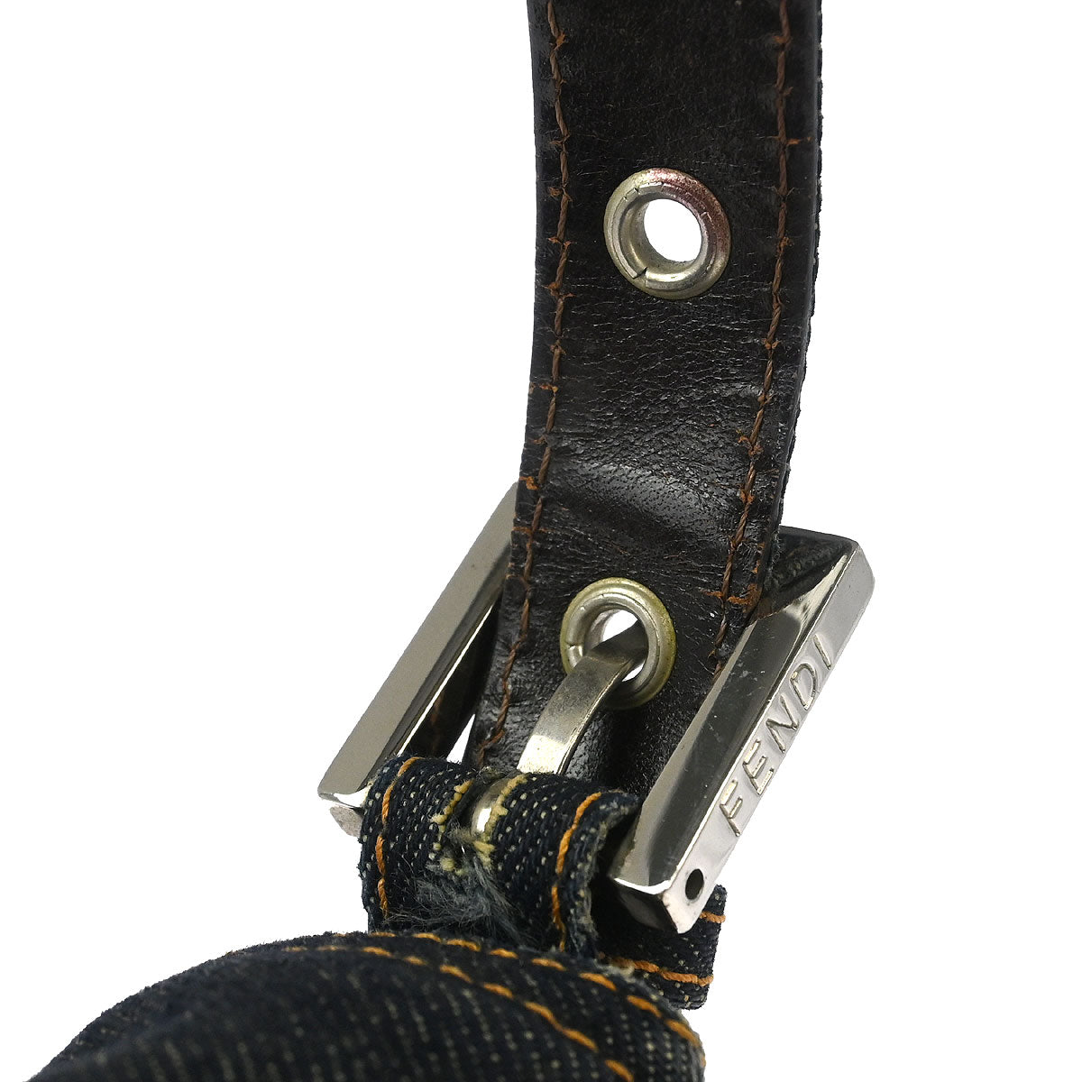 Fendi Blue Denim Baguette Handbag