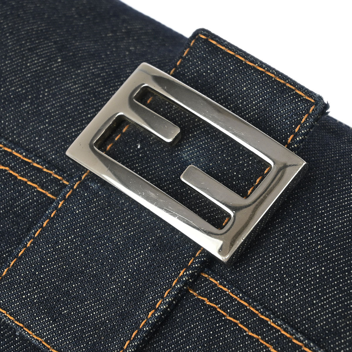 Fendi Blue Denim Baguette Handbag