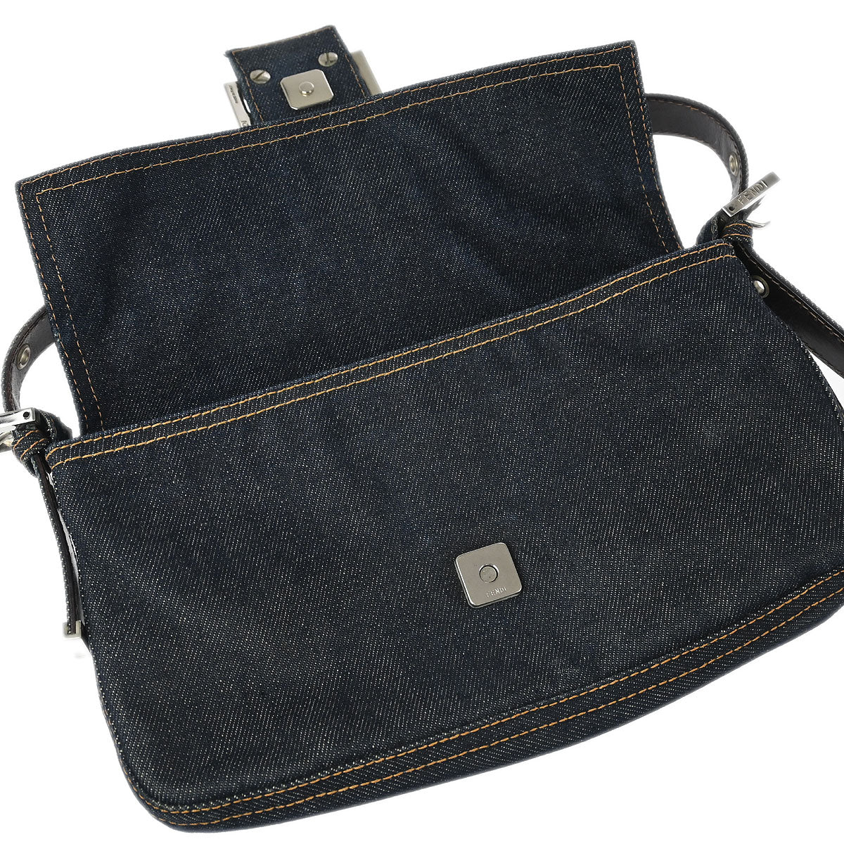 Fendi Blue Denim Baguette Handbag