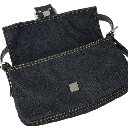 Fendi Blue Denim Baguette Handbag