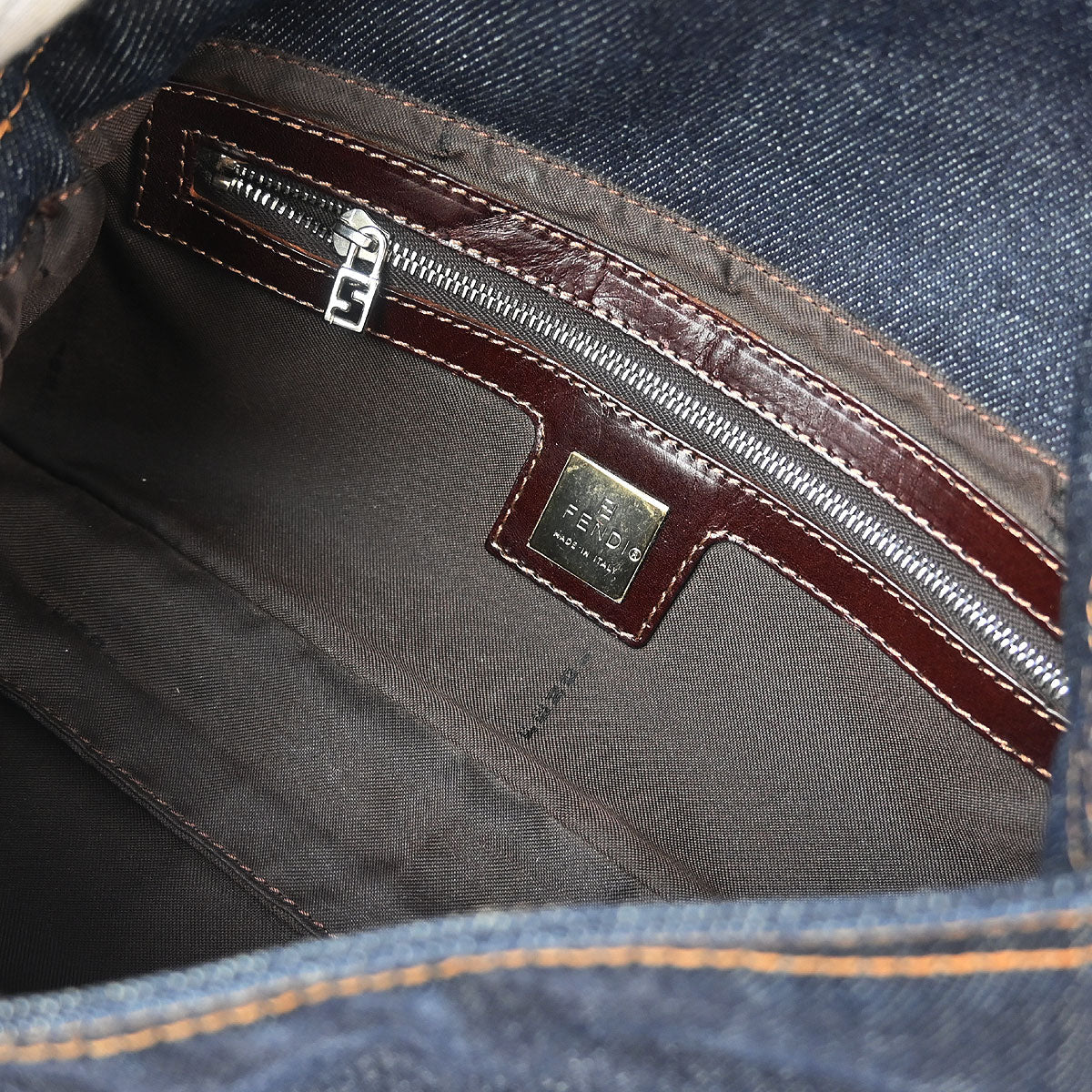 Fendi Blue Denim Baguette Handbag
