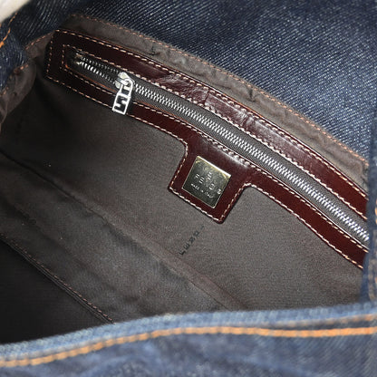 Fendi Blue Denim Baguette Handbag