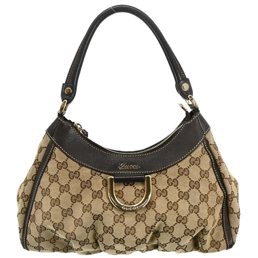 Gucci Beige GG Hobo Abbey D Ring Handbag