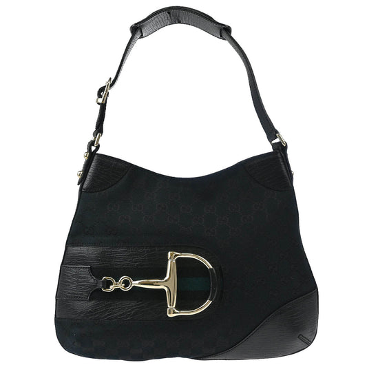 Gucci Black GG Horsebit Handbag