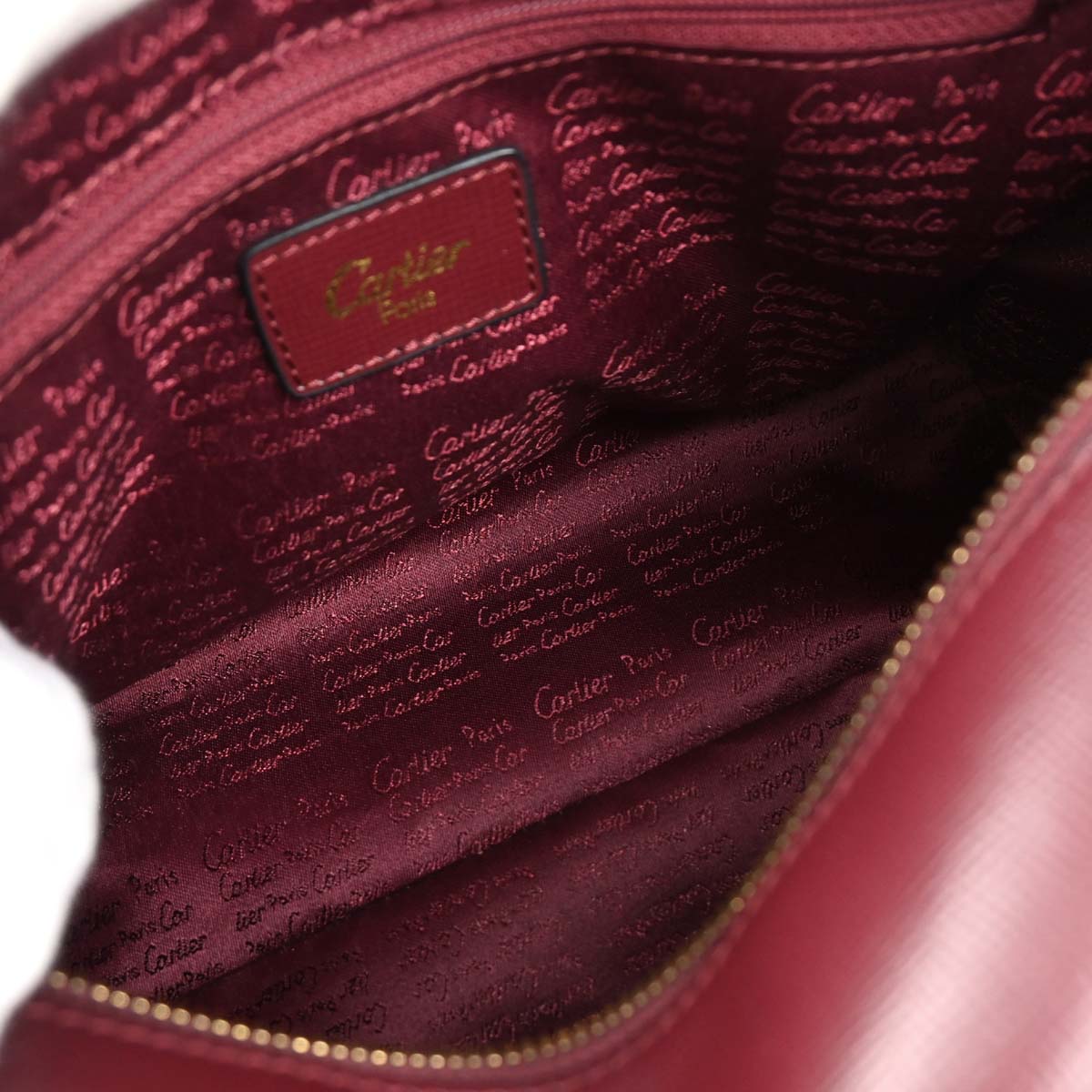 Cartier Bordeaux Leather Must de Cartier Handbag