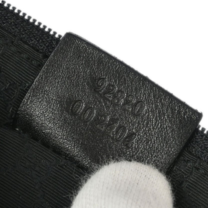 Gucci Black Leather Canvas Pouch Handbag
