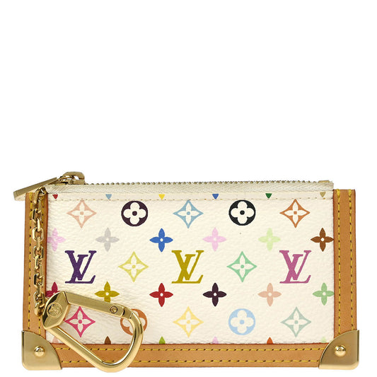 Louis Vuitton 2003 White Multicolor Pochette Cles Coin Purse M92655