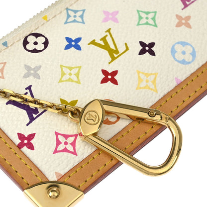 Louis Vuitton 2003 White Multicolor Pochette Cles Coin Purse M92655
