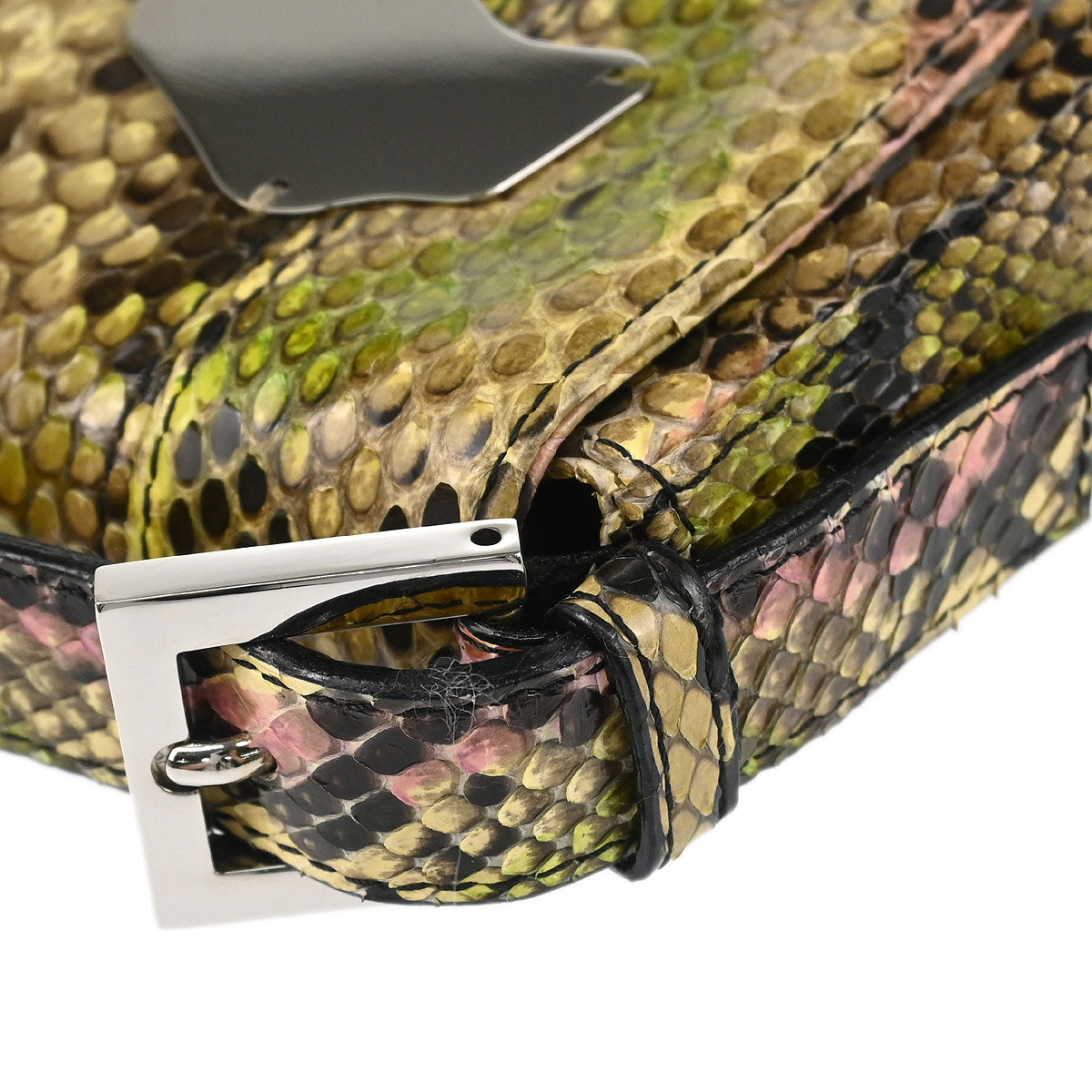 Fendi * Beige Python Baguette Handbag