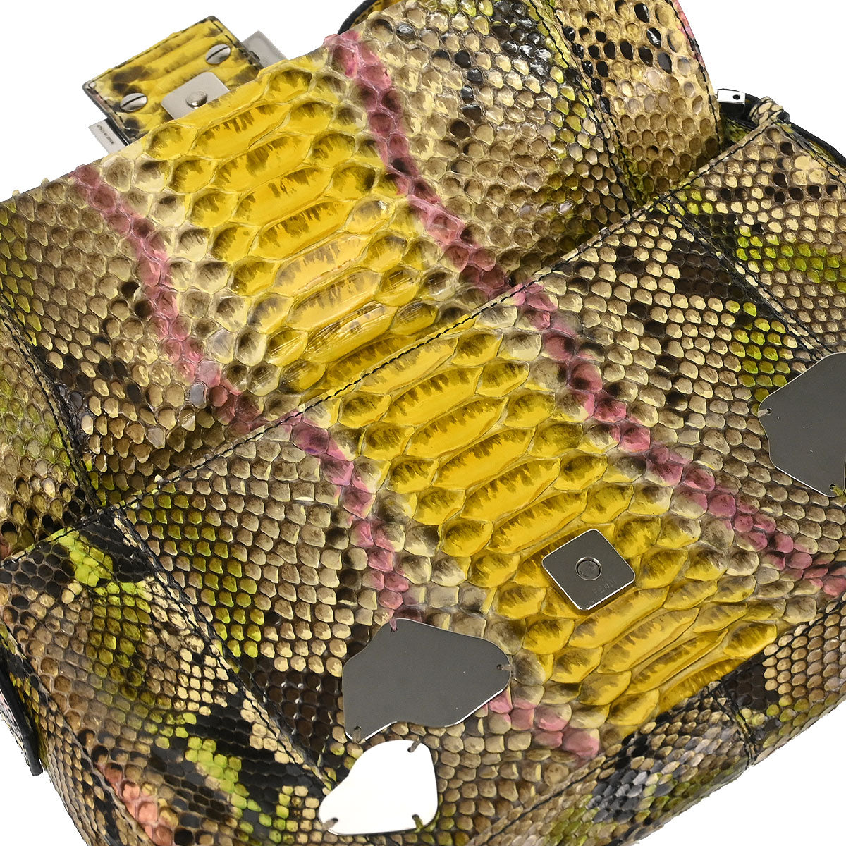 Fendi * Beige Python Baguette Handbag