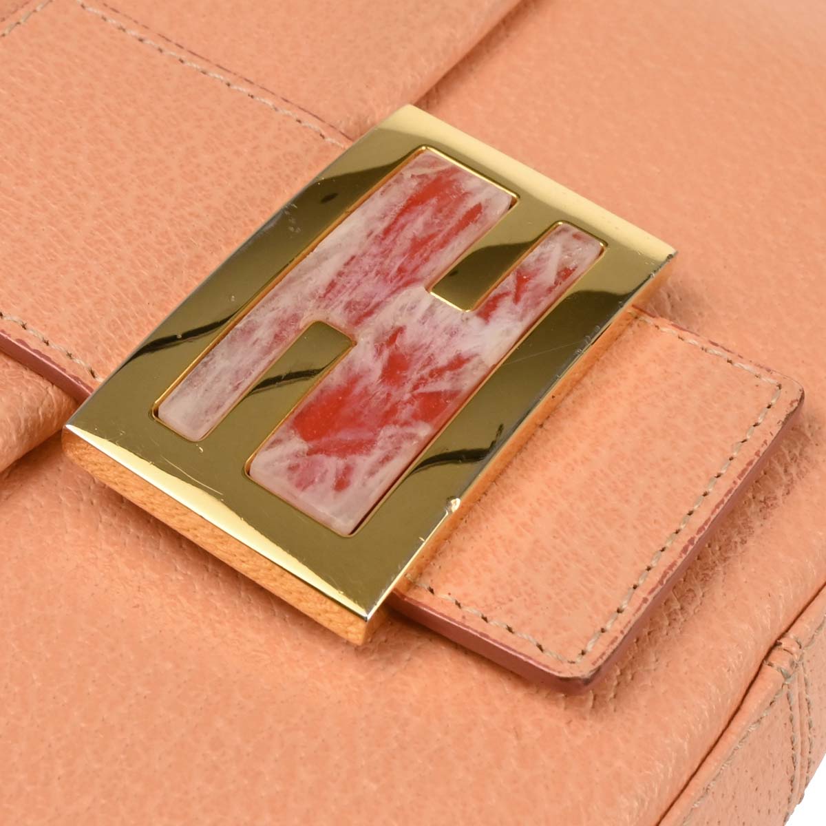 Fendi Pink Leather Baguette Handbag