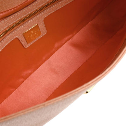 Fendi Pink Leather Baguette Handbag