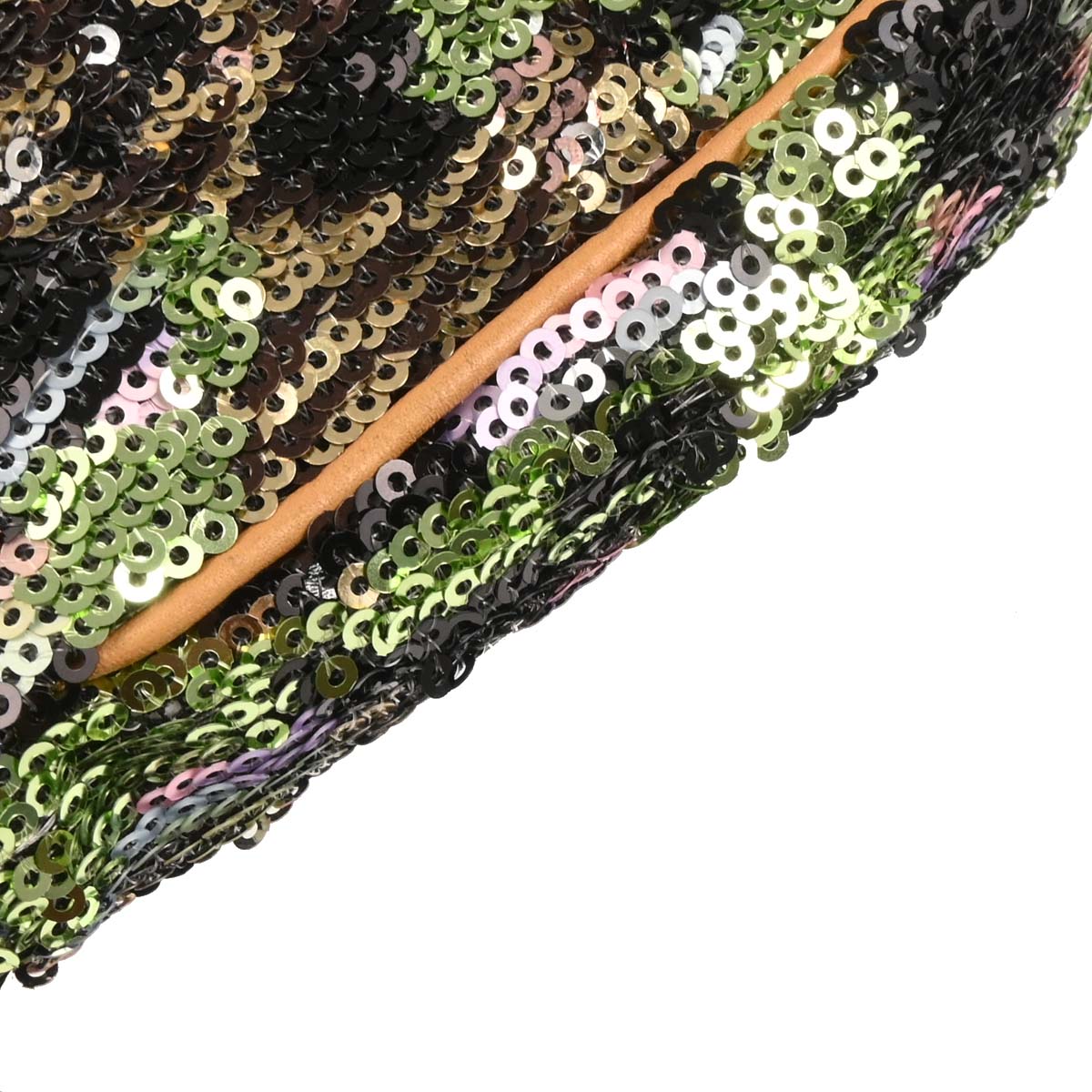 Christian Dior Green Black Sequins Saddle Handbag