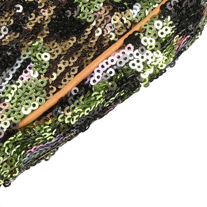 Christian Dior Green Black Sequins Saddle Handbag