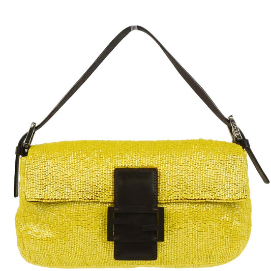 Fendi Yellow Beads Baguette Handbag