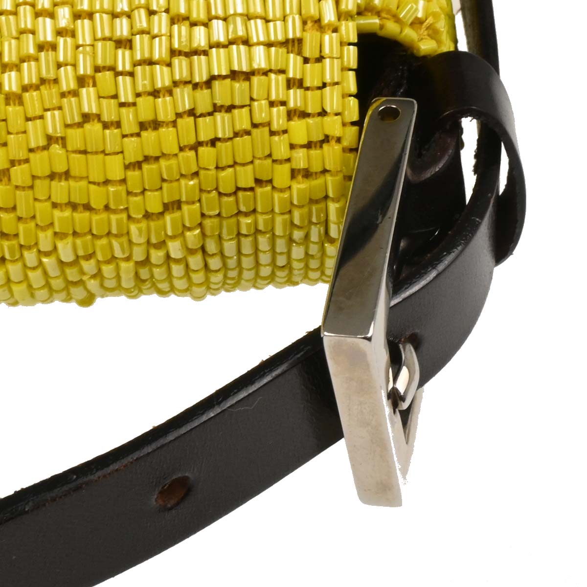 Fendi Yellow Beads Baguette Handbag