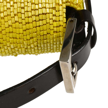 Fendi Yellow Beads Baguette Handbag