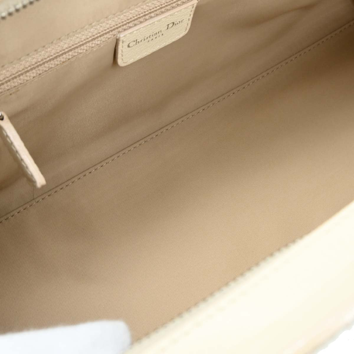 Christian Dior 2005 White Canvas Embroidered Flower Trotter Handbag