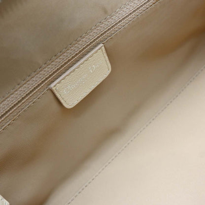 Christian Dior 2005 White Canvas Embroidered Flower Trotter Handbag