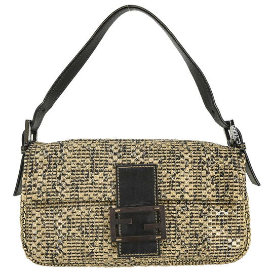 Fendi * Beige Python Baguette Handbag